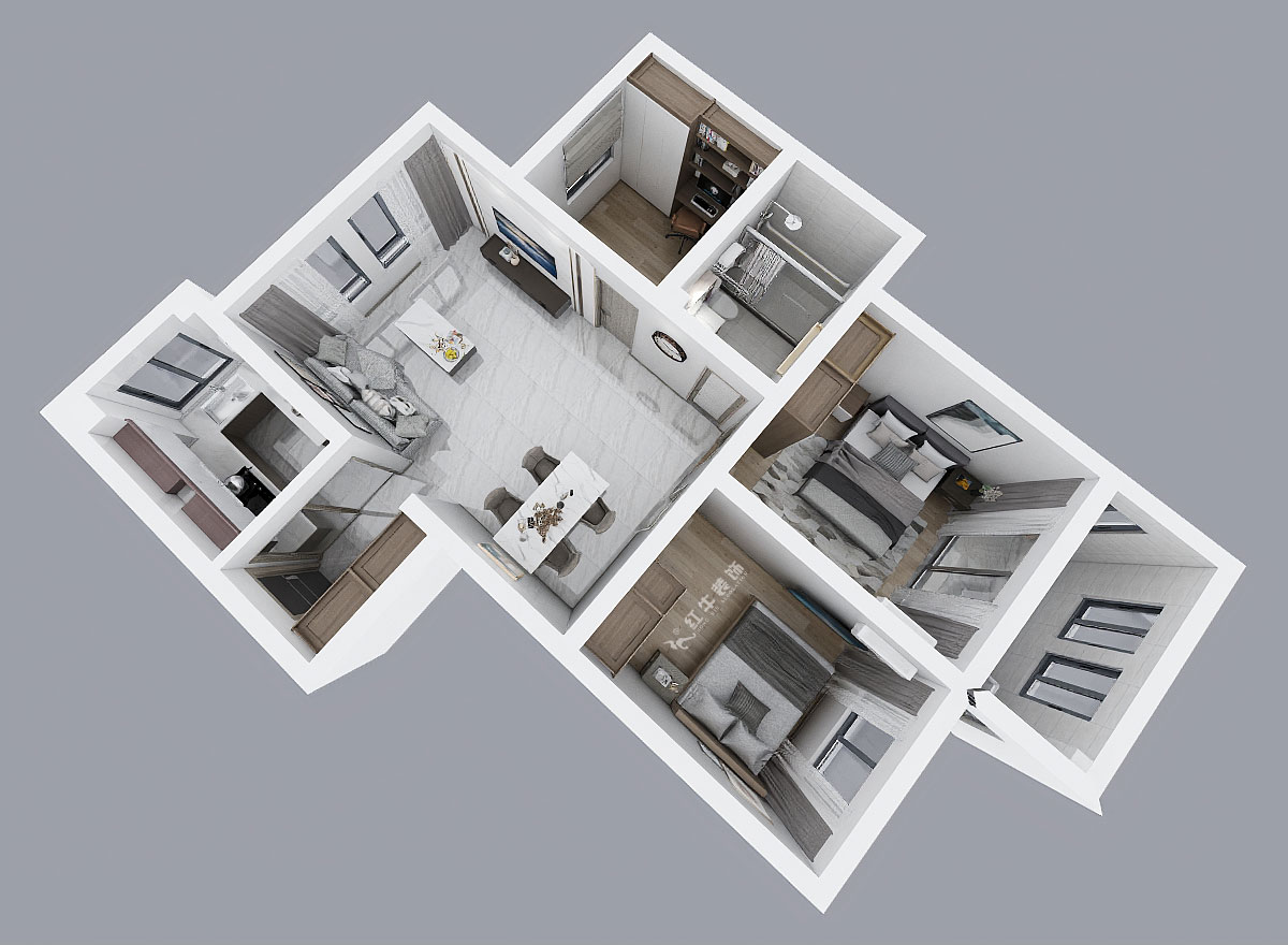 陆利民｜乐居雅14-2-804-90㎡-原木简约风格｜3室2厅1卫｜新房装修｜定制家￥111670｜全包11